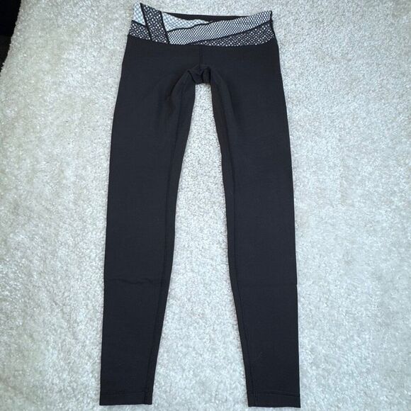 Lululemon Wunder Under Pant Legging Low Rise Black White Quilted 10 FLAW - Picture 1 of 6